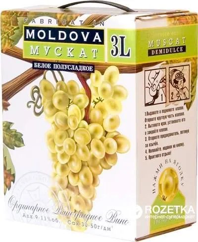 Вино Alianta Vin Muscat біле полусолодке 3 л 9-11% (4840042003104)